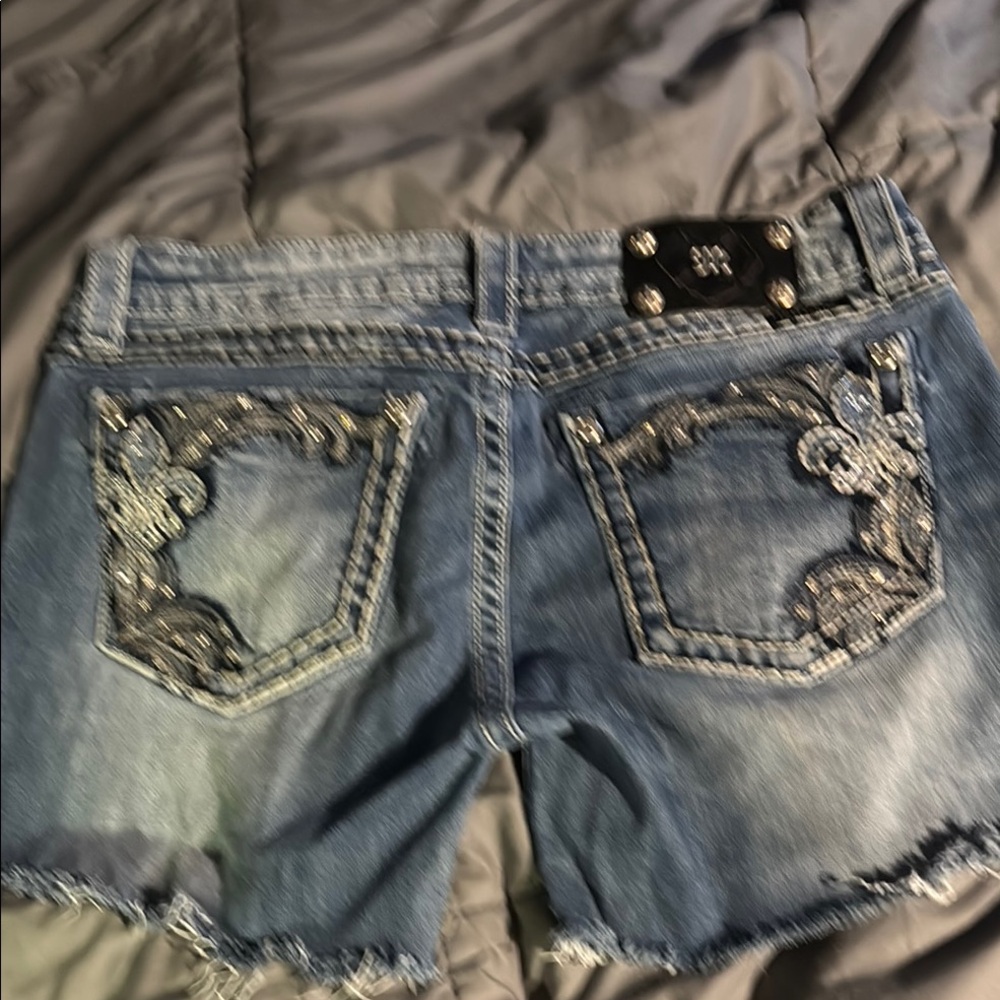 Embellished BlueMiss Me  Denim cut off Shorts